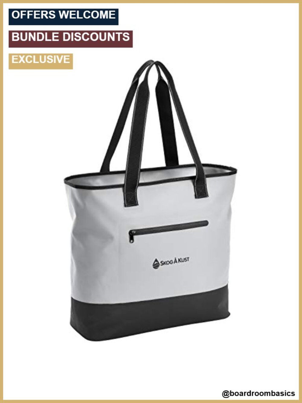 Waterproof Tote Bag with Airtight Zipper Durable Beach Travel